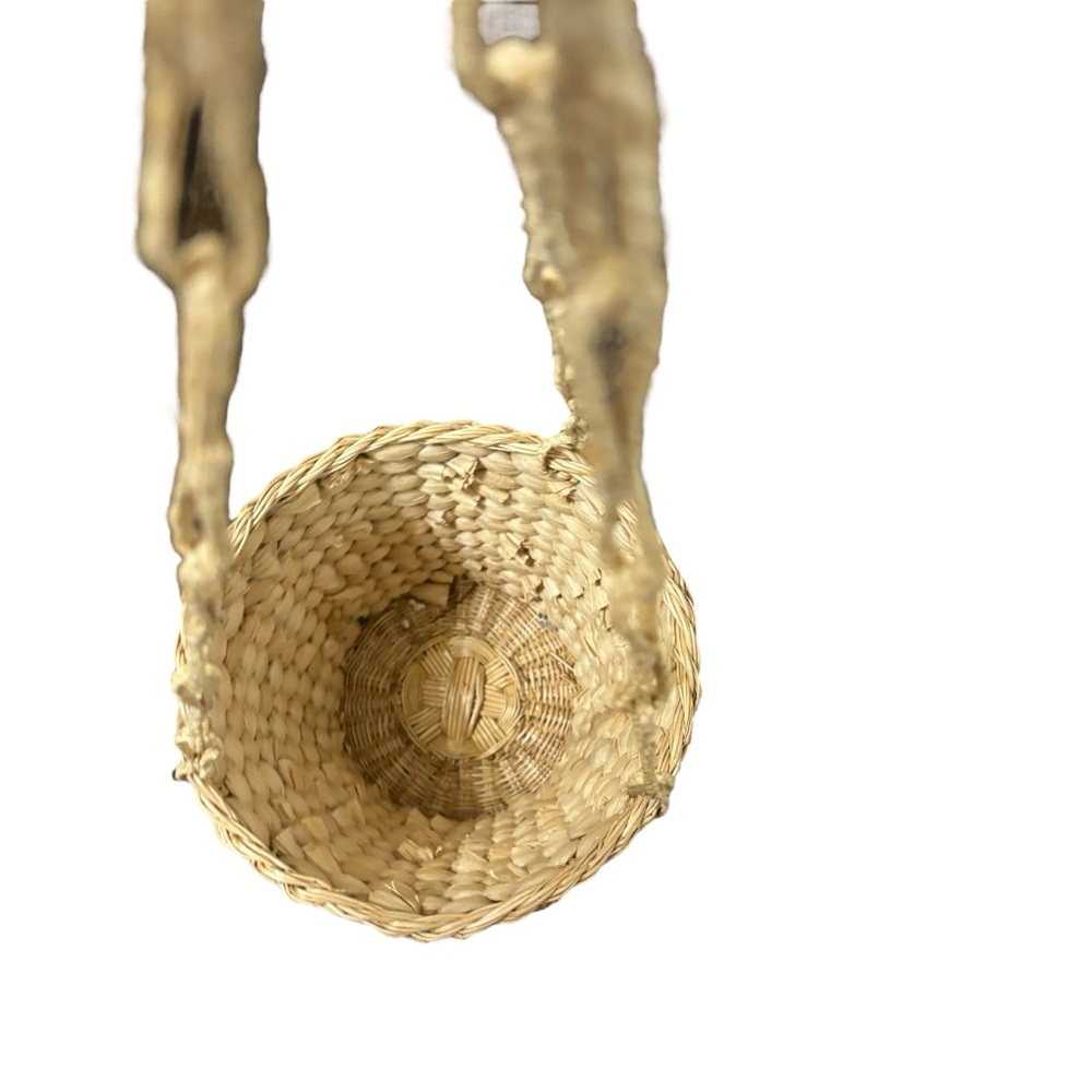 Wicker Woven Knitted Hanging Basket Flower Pot Plants Chain Link Straps Rope - Picture 6 of 9